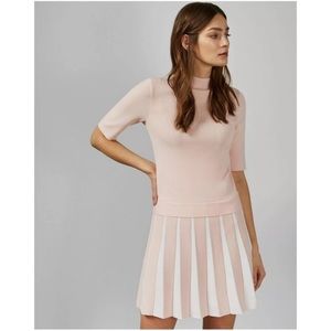 NWT Ted Baker Hethia Pleat Knitted Dress Size 1